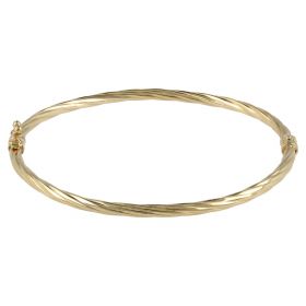 Oval 14kt gold bangle bracelet | Gioiello Italiano