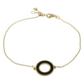 Adjustable 14kt yellow gold bracelet with natural stones | Gioiello Italiano