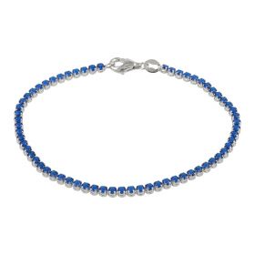 White gold tennis bracelet with blue zircons | Gioiello Italiano