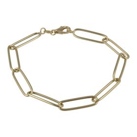 Polished paperclip bracelet in 14kt yellow gold | Gioiello Italiano
