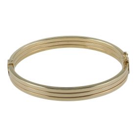 Triple rigid bangle bracelet in 14kt yellow gold | Gioiello Italiano