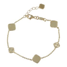 Bracelet with squares in 14kt yellow gold | Gioiello Italiano