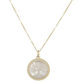 "Tree of Life" necklace in yellow gold and mother-of-pearl | Gioiello Italiano
