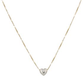 14kt gold necklace with white heart | Gioiello Italiano