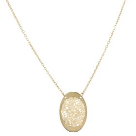 Yellow gold oval necklace 