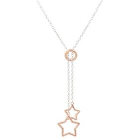 Necklace with stars in white and pink gold | Gioiello Italiano