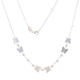 Necklace with butterflies in white gold 14kt | Gioiello Italiano