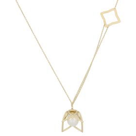 Long necklace in yellow gold with cultured pearl | Gioiello Italiano