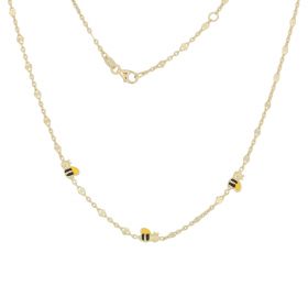 Necklace with bees in yellow gold 14kt | Gioiello Italiano