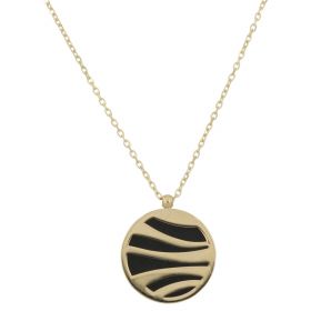 "Dunes" necklace in 14kt yellow gold with onyx | Gioiello Italiano