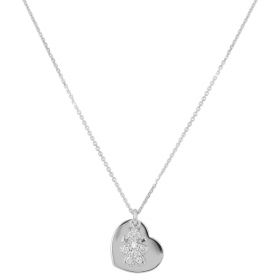 "Girl" necklace in 14kt white gold with heart and zircons | Gioiello Italiano