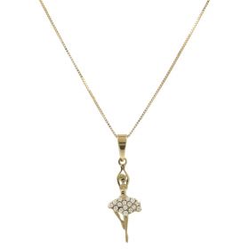 "Dancer" necklace in 14kt yellow gold with zircons | Gioiello Italiano