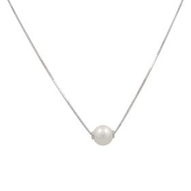 Necklace in white gold with natural pearl | Gioiello Italiano