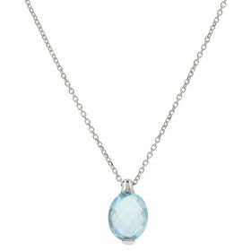 White gold necklace with blue topaz stone | Gioiello Italiano