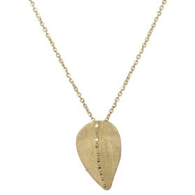 Necklace in 14kt gold with satin leaf | Gioiello Italiano