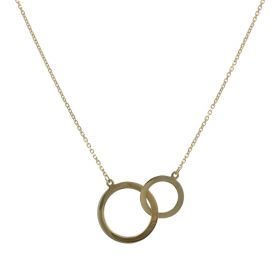 Yellow gold double circle necklace | Gioiello Italiano