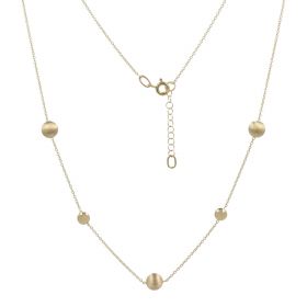 Yellow gold necklace with polished and satin-finished elements | Gioiello Italiano