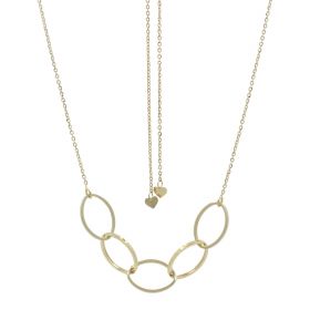Yellow gold extendable necklace with five ovals | Gioiello Italiano