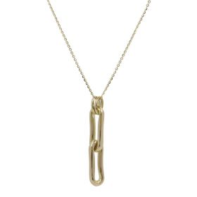 Collana con anelli ovali pendenti in oro giallo 14kt | Gioiello Italiano