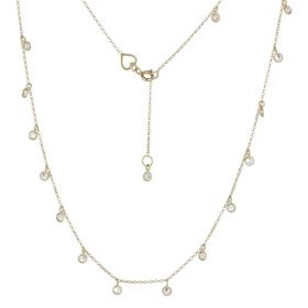 Yellow gold necklace with cubic zirconia pendants | Gioiello Italiano