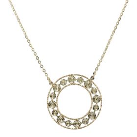 Yellow gold diamond-cut circle necklace | Gioiello Italiano