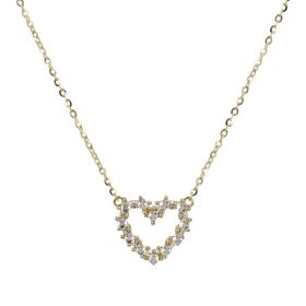 Heart necklace in 14kt yellow and white gold | Gioiello Italiano