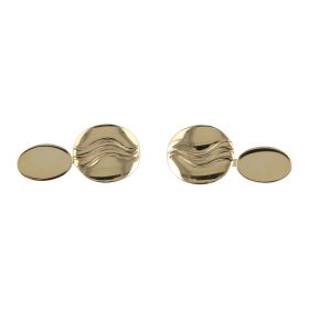 Flat oval cufflinks in 14kt gold | Gioiello Italiano