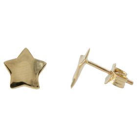 Yellow gold glossy star earrings | Gioiello Italiano