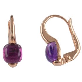 Rose gold earrings with amethyst | Gioiello Italiano