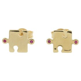 "Puzzle" earrings in 14kt yellow gold | Gioiello Italiano