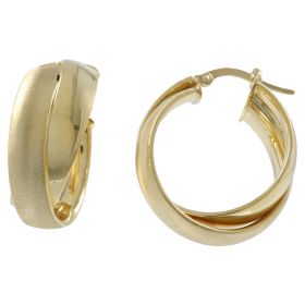 Yellow gold double hoop earrings | Gioiello Italiano