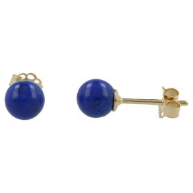 Yellow gold earrings with lapis lazuli paste | Gioiello Italiano