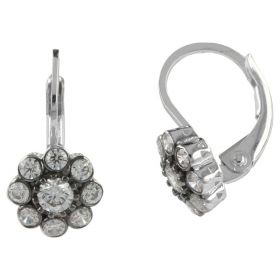 Earrings in 14kt gold with white zircons with aged effect | Gioiello Italiano