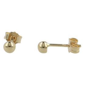 Small spherical stud earrings in polished gold 14kt | Gioiello Italiano