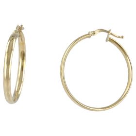 Yellow gold hoop earrings with flat cane | Gioiello Italiano