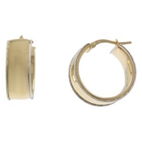 Wide hoop earrings in 14kt gold | Gioiello Italiano