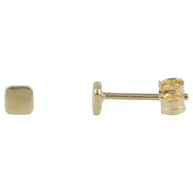 Square shiny earrings in 14kt gold | Gioiello Italiano
