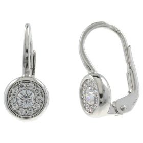 14kt white gold earrings with central zircons | Gioiello Italiano