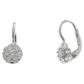 Earrings in 14kt white gold with cubic zircons | Gioiello Italiano