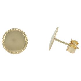 Round shiny earrings in 14kt yellow gold | Gioiello Italiano