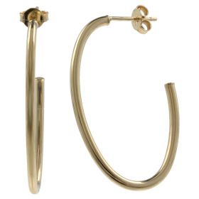 Open oval earrings in 14kt yellow gold | Gioiello Italiano