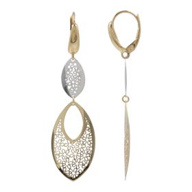 Light oval earrings in yellow and white gold | Gioiello Italiano