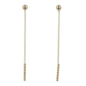 Wire earrings with yellow gold beads | Gioiello Italiano
