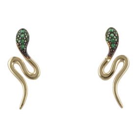 Yellow gold 'Snake' earrings with coloured zircons | Gioiello Italiano