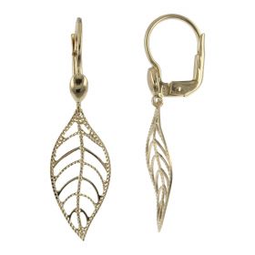 Leaf earrings in 14kt yellow gold | Gioiello Italiano