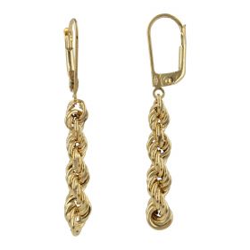 14kt yellow gold rope earrings | Gioiello Italiano