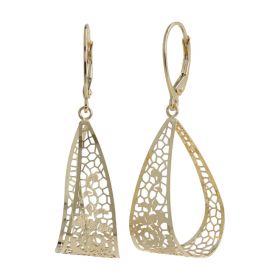 14kt gold lace earrings in two colours | Gioiello Italiano