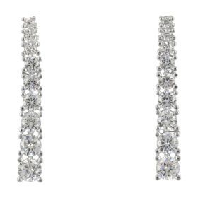 Tennis earrings with cubic zirconia in 14kt gold | Gioiello Italiano