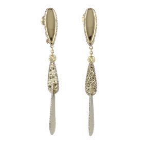 14kt yellow and white gold drop earrings | Gioiello Italiano