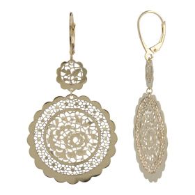 Large "Pizzo d'Oro" earrings in 14kt yellow gold | Gioiello Italiano